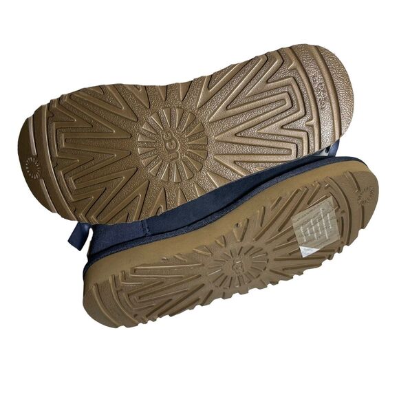 UGG Boots Womens Size 5 Bailey Bow II Navy Blue Suede Leather Short Flat - Picture 3 of 5